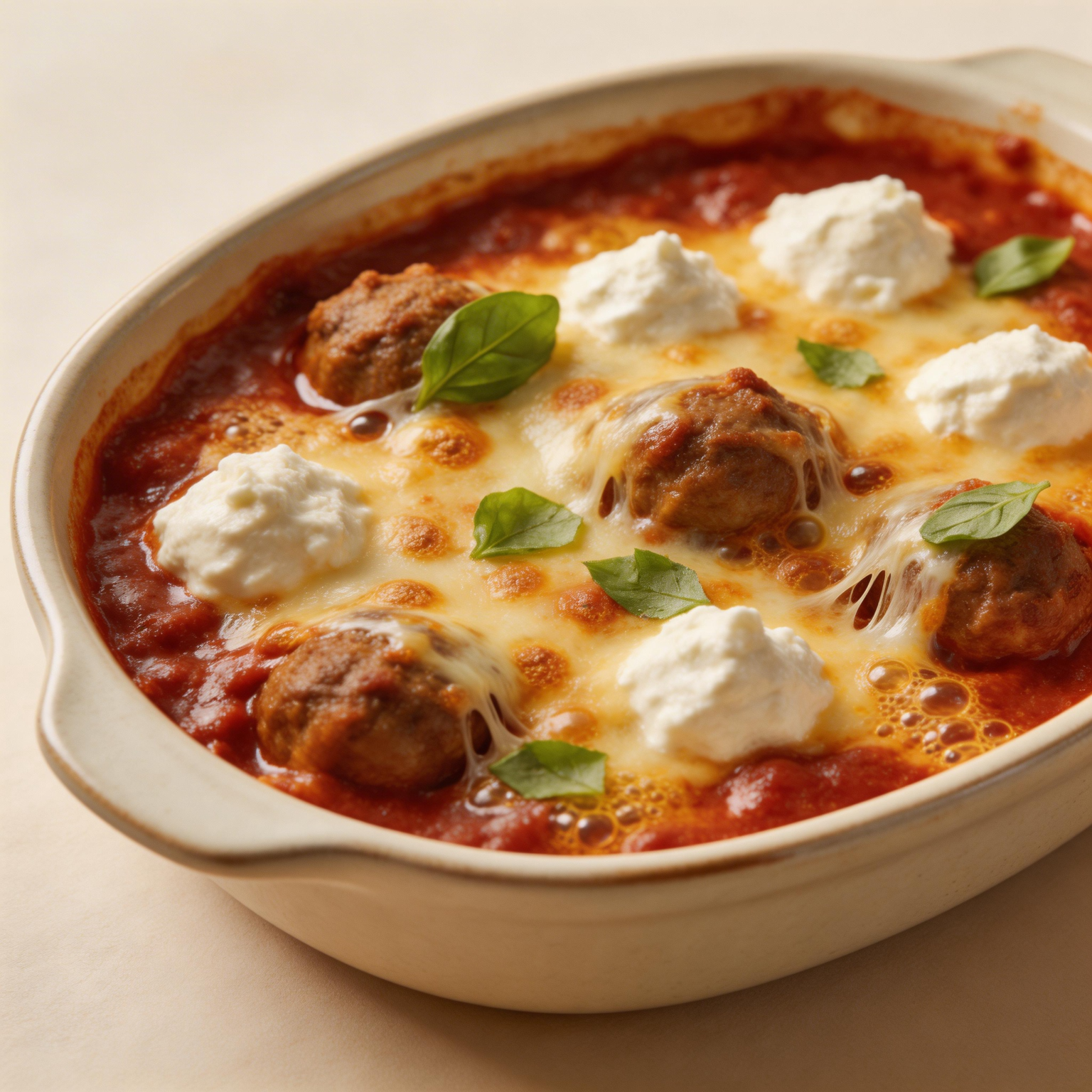 Ricotta Meatball Casserole