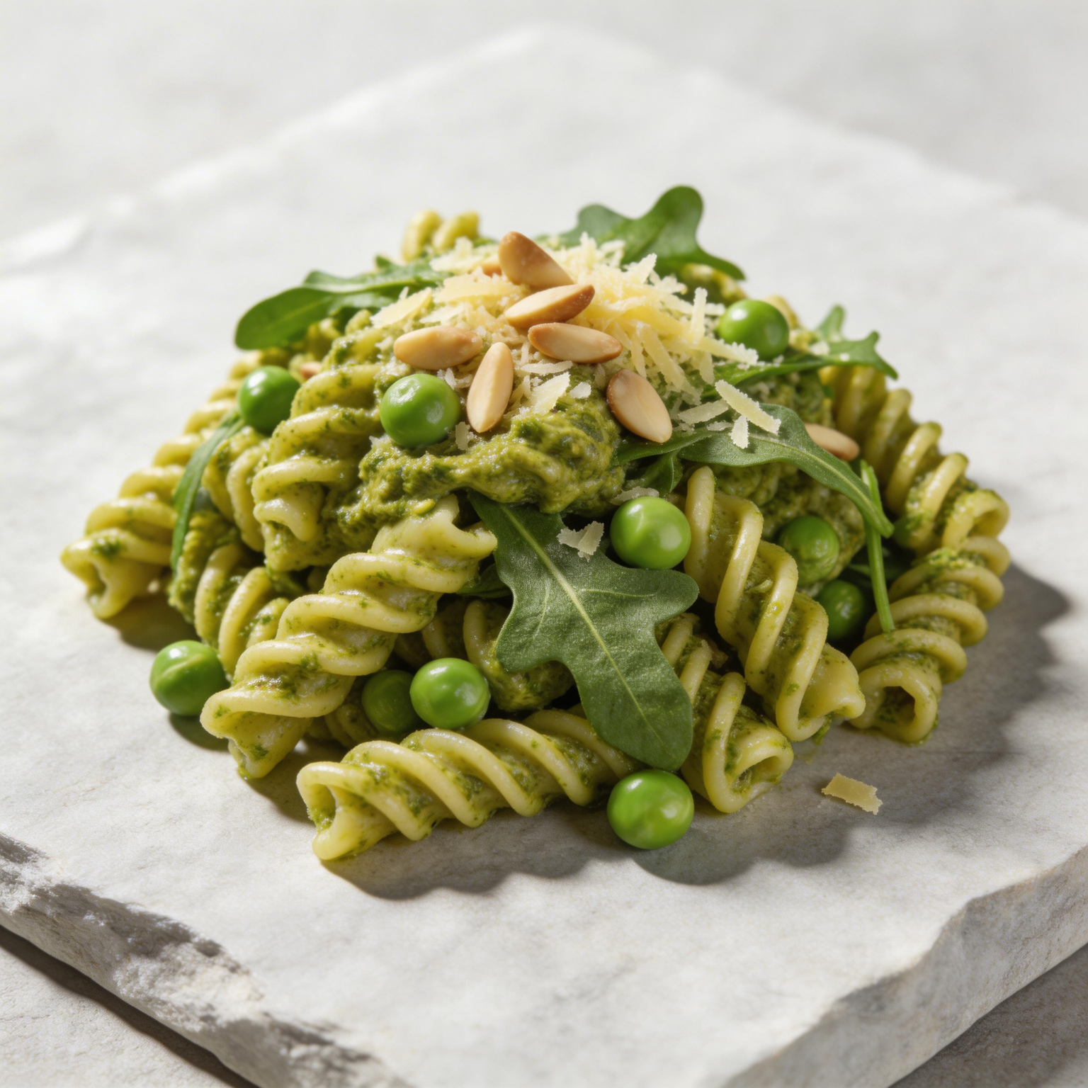 Pea and Arugula Pesto Pasta Salad