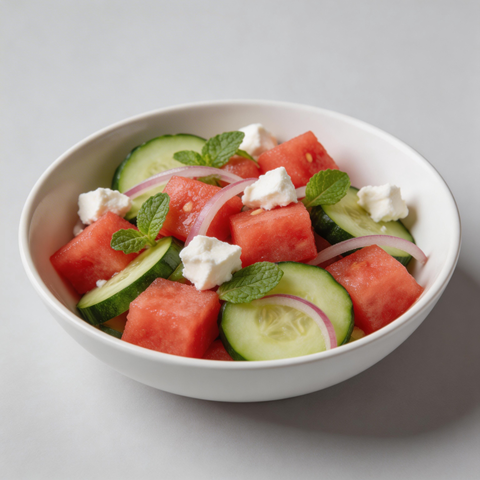 Watermelon Cucumber Feta Salad
