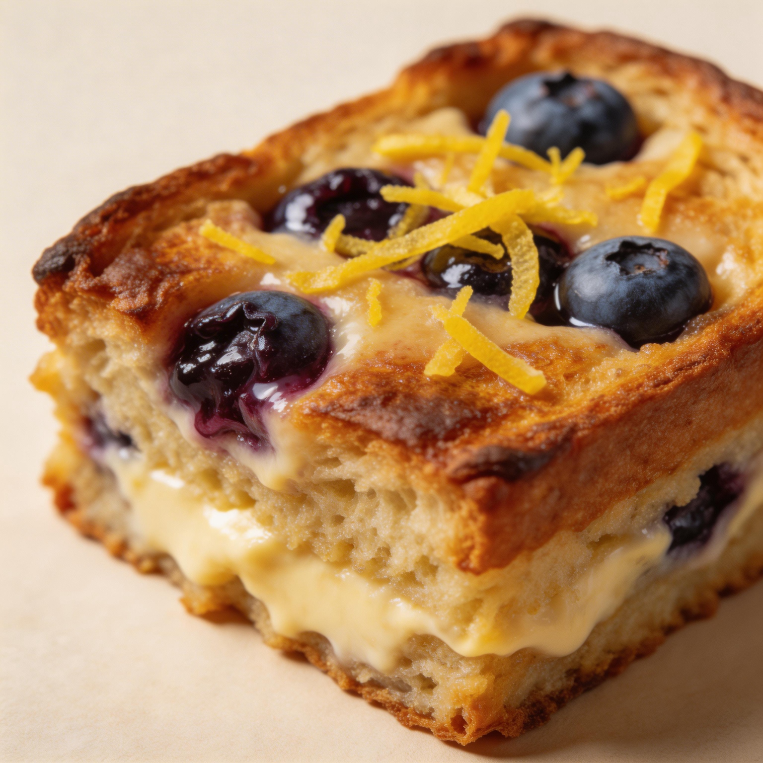 Blueberry Lemon Bread Pudding