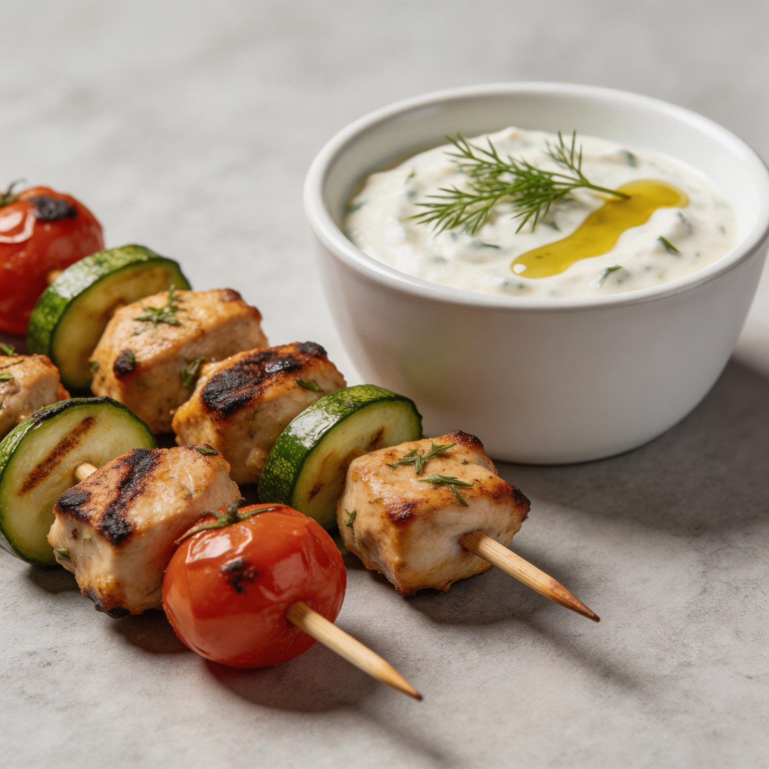 Chicken Skewers with Tzatziki