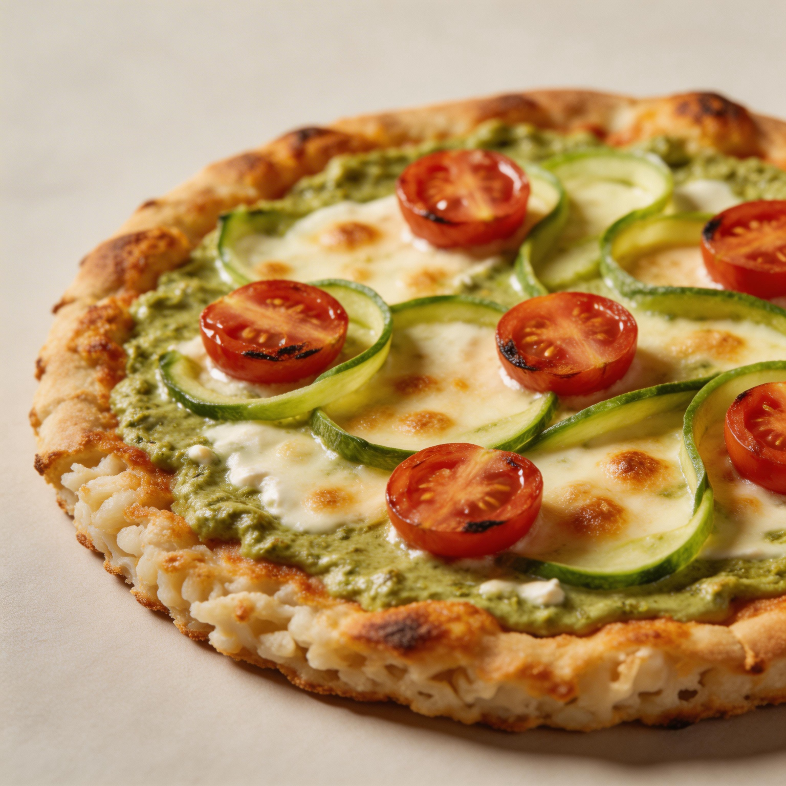 Garden Pesto Cauliflower Pizza