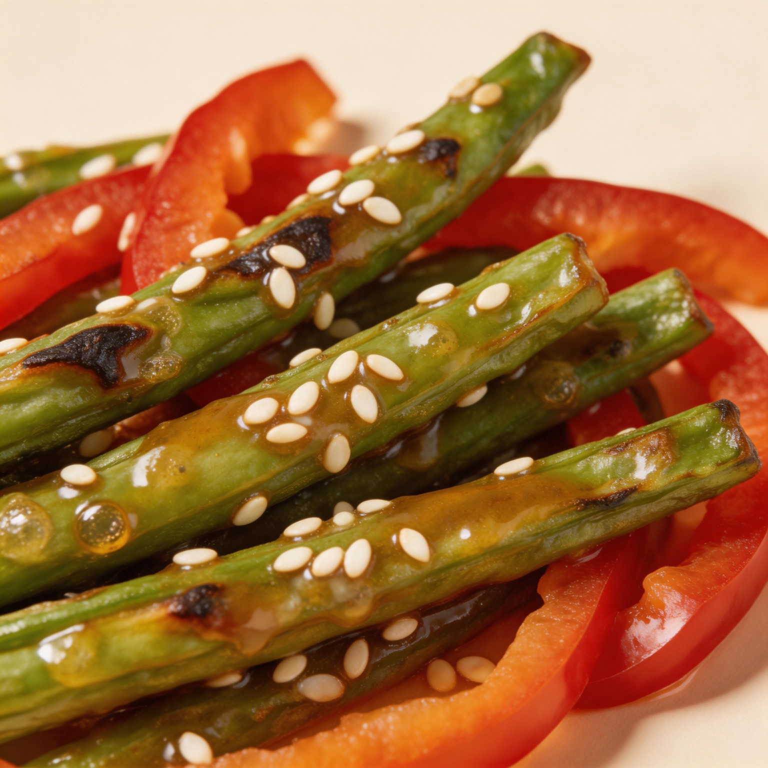 Ginger Glazed Green Beans and Peppers