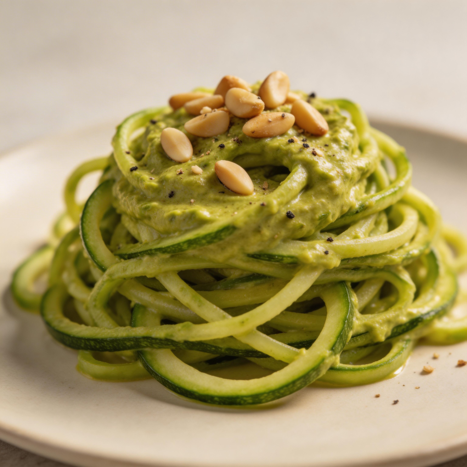 Zucchini Noodles with Avocado Pesto