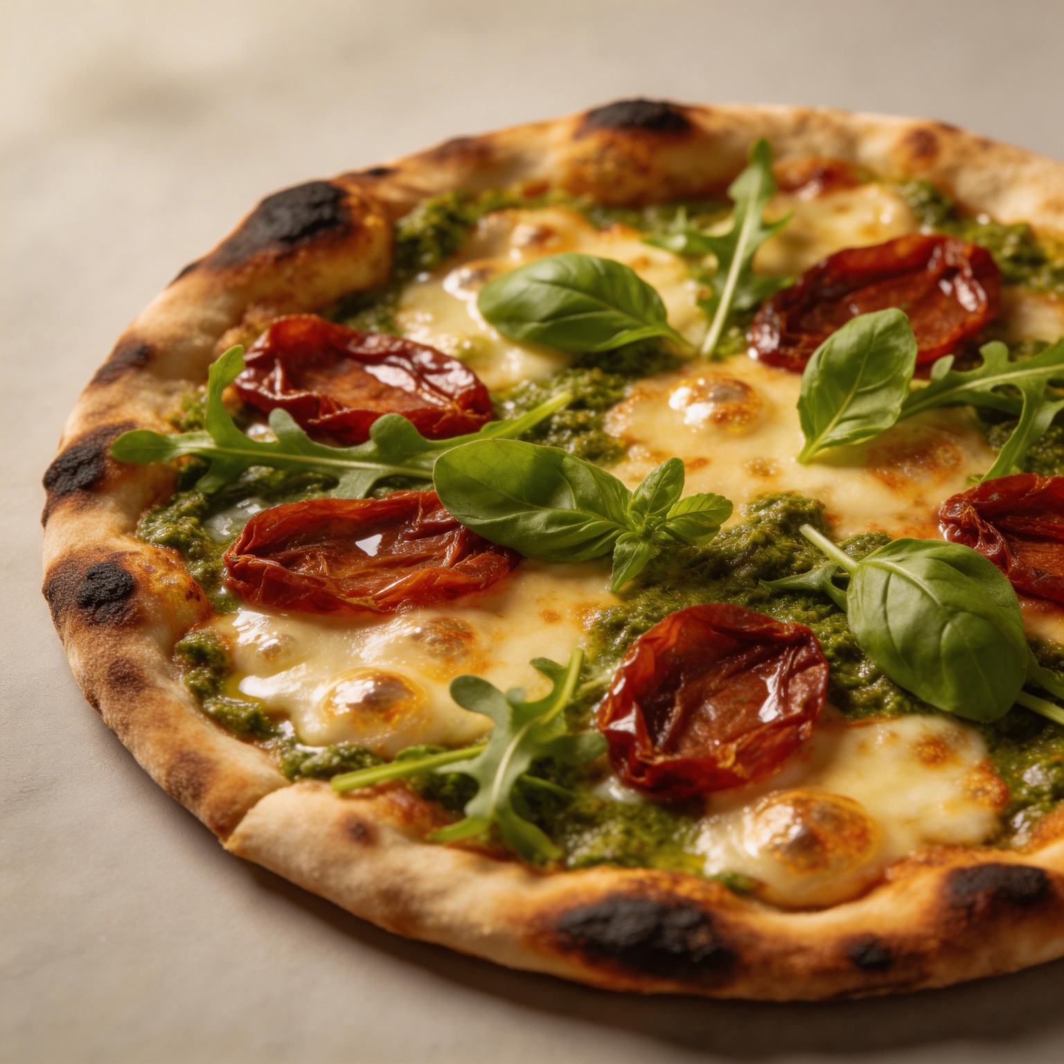 Pesto Tomato Naan Flatbread