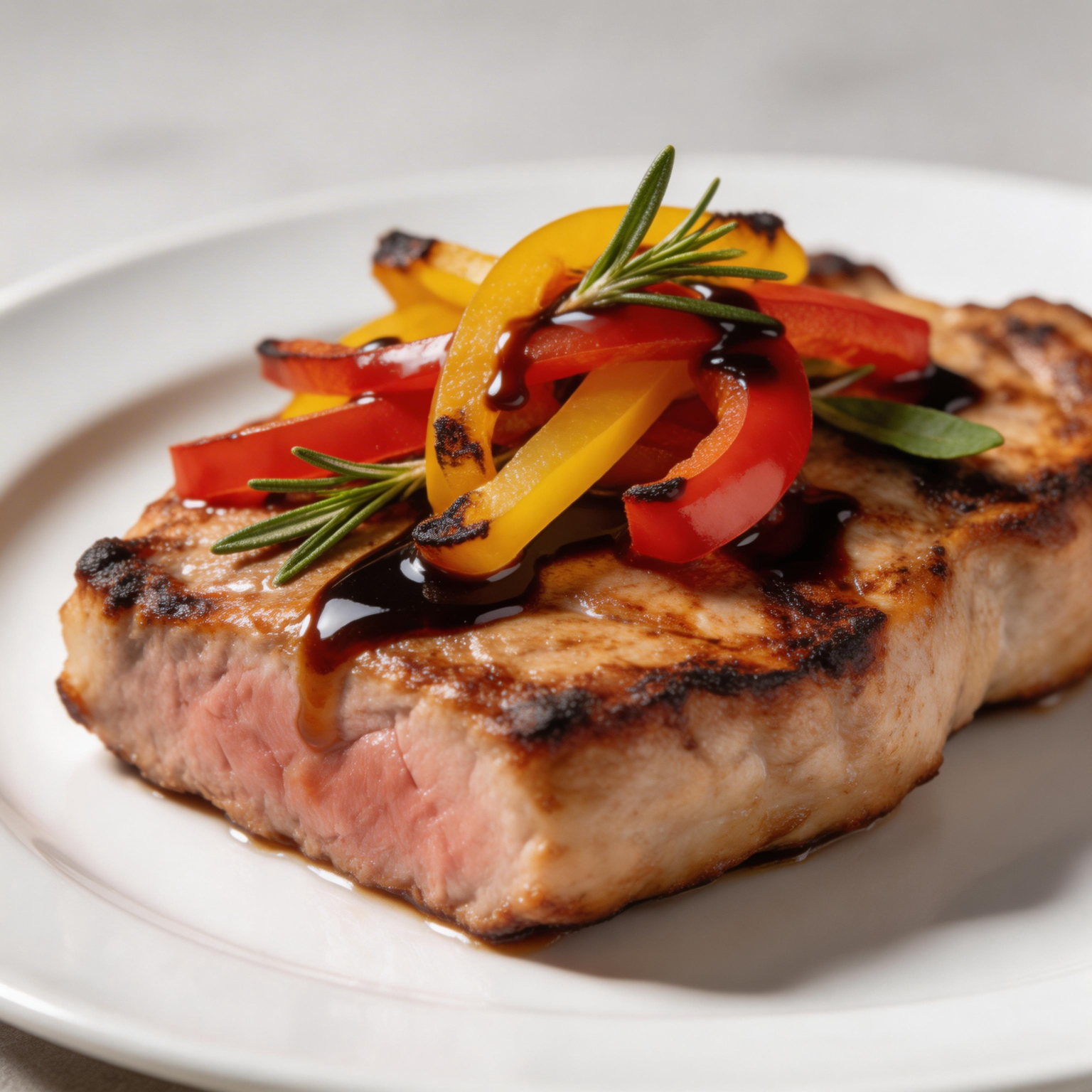 Balsamic Pork Chops with Peppers