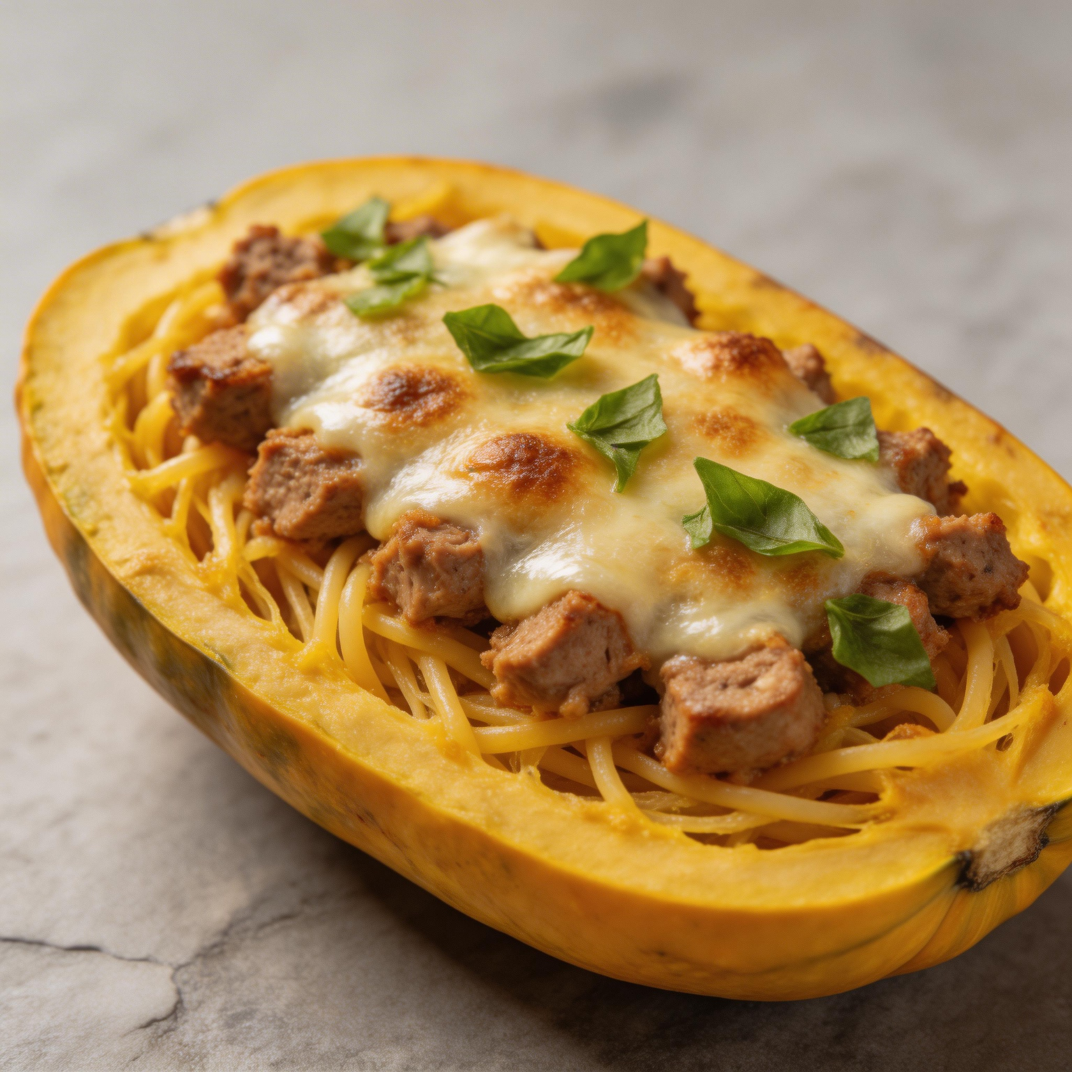 Sausage Spaghetti Squash Boats