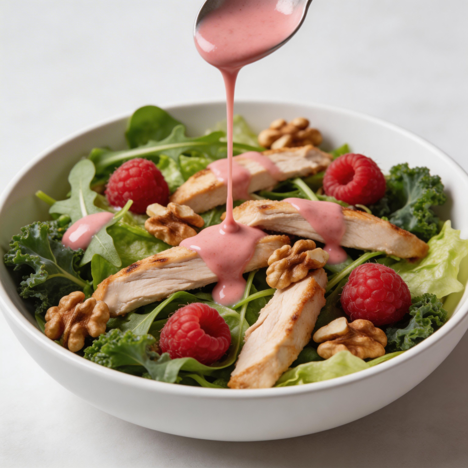 Raspberry Walnut Salad with Chicken