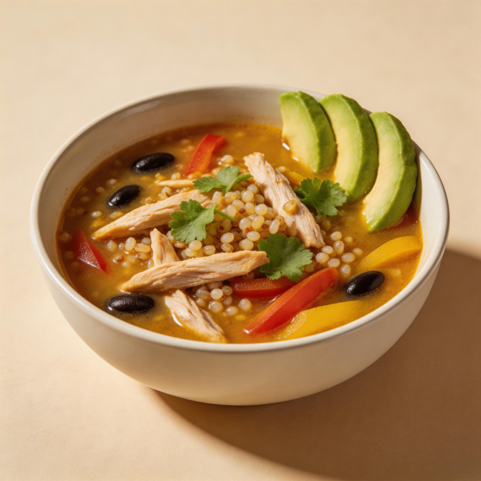 Chicken Fajita and Quinoa Soup