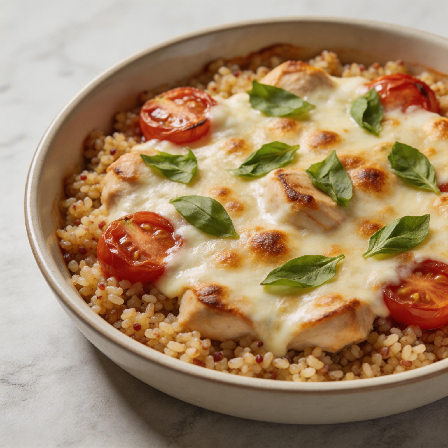 Chicken Quinoa Caprese Casserole