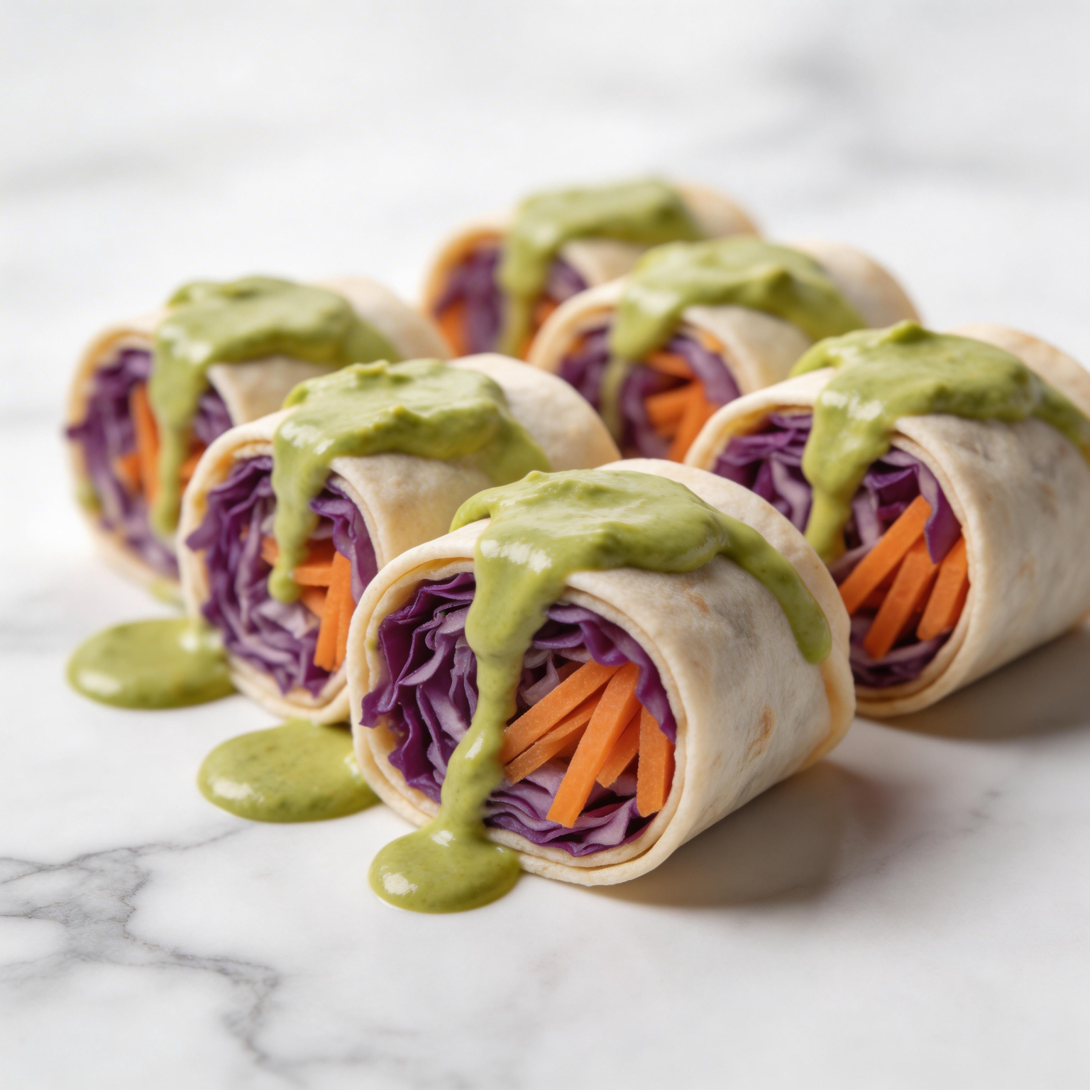 Veggie Rolls with Avocado Dressing