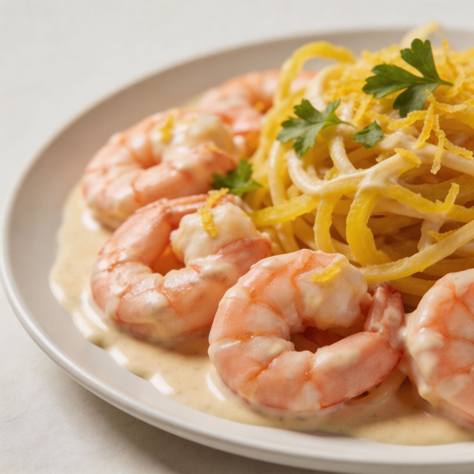 Lemon Herb Spaghetti Squash with Shrimp