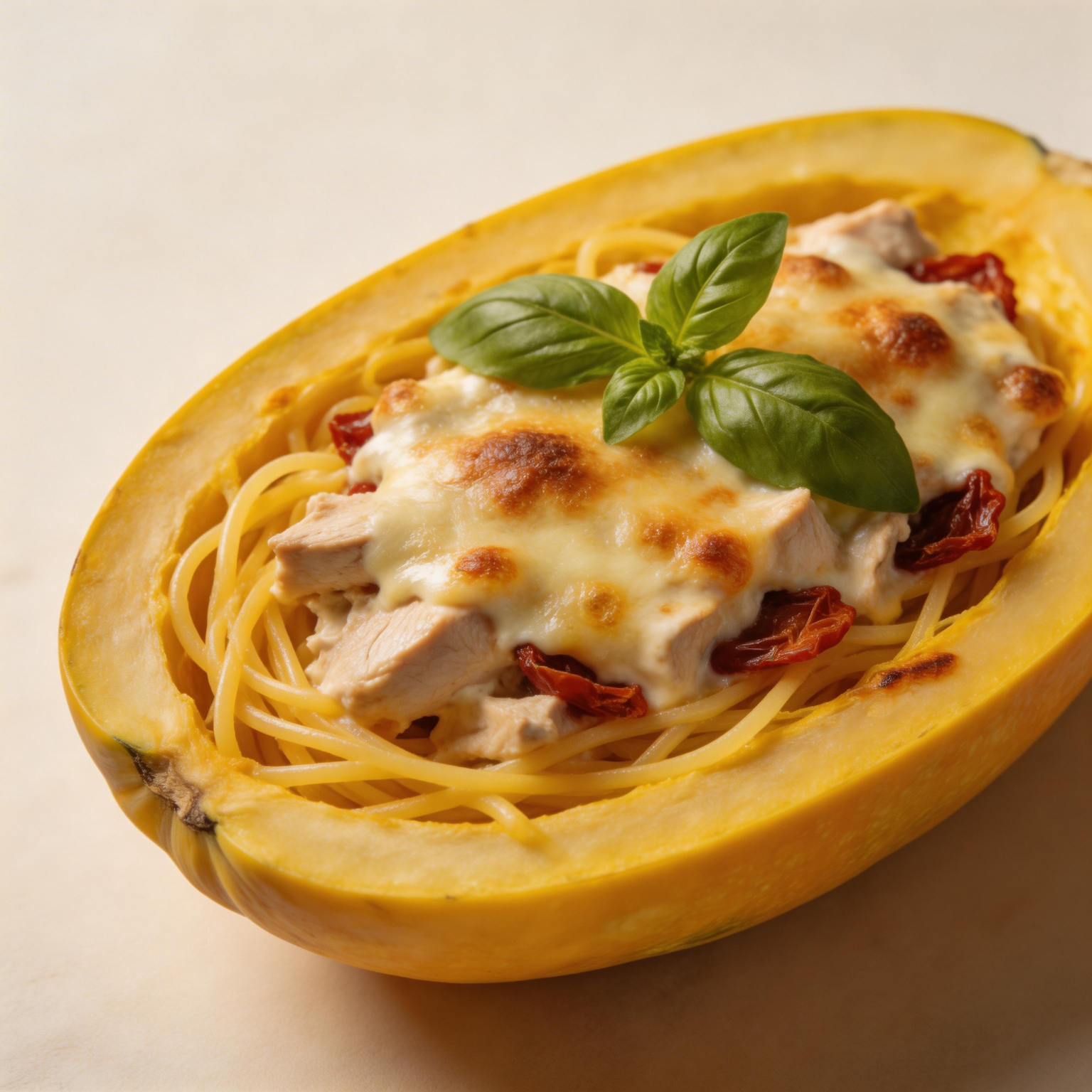 Sun-Dried Tomato Spaghetti Squash Boats