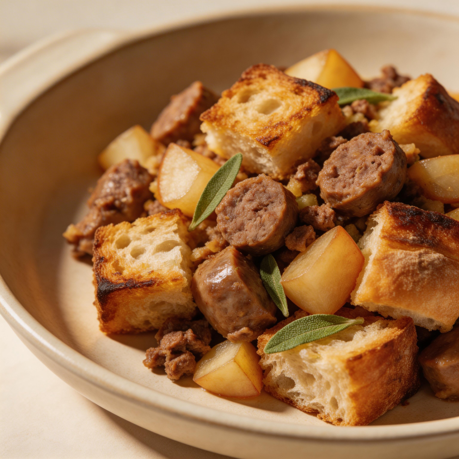 Sausage and Apple Sourdough Stuffing