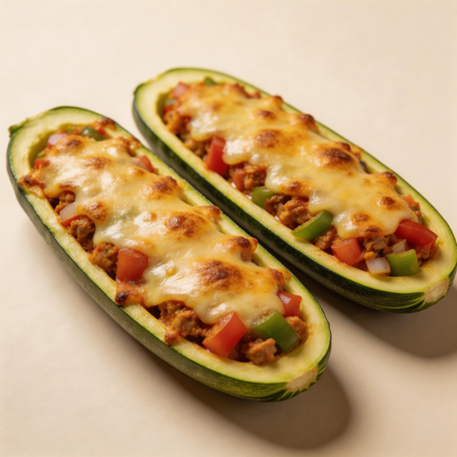 Enchilada Stuffed Zucchini Boats