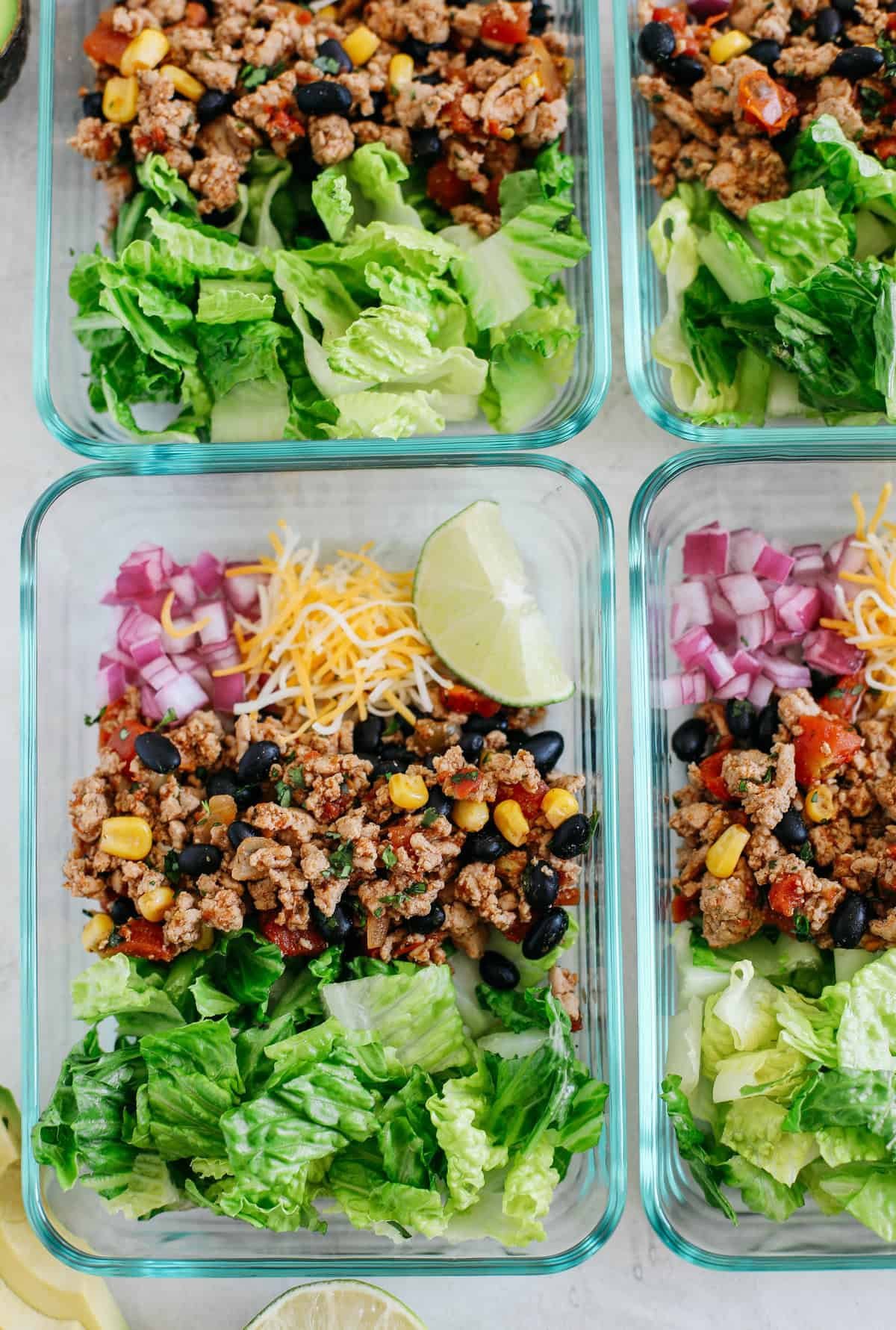 Turkey Taco Salad Bowls